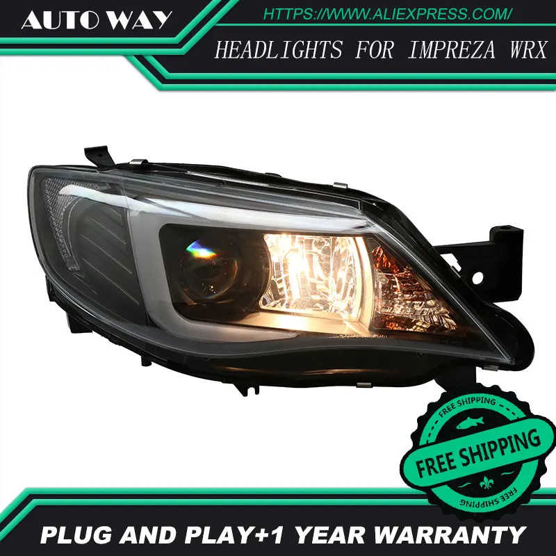 Car Styling Head Lamp case for Subaru WRX STI 2009-2012 Headlights LED Headlight DRL Bi-Xenon Lens HID Double | Автомобили и