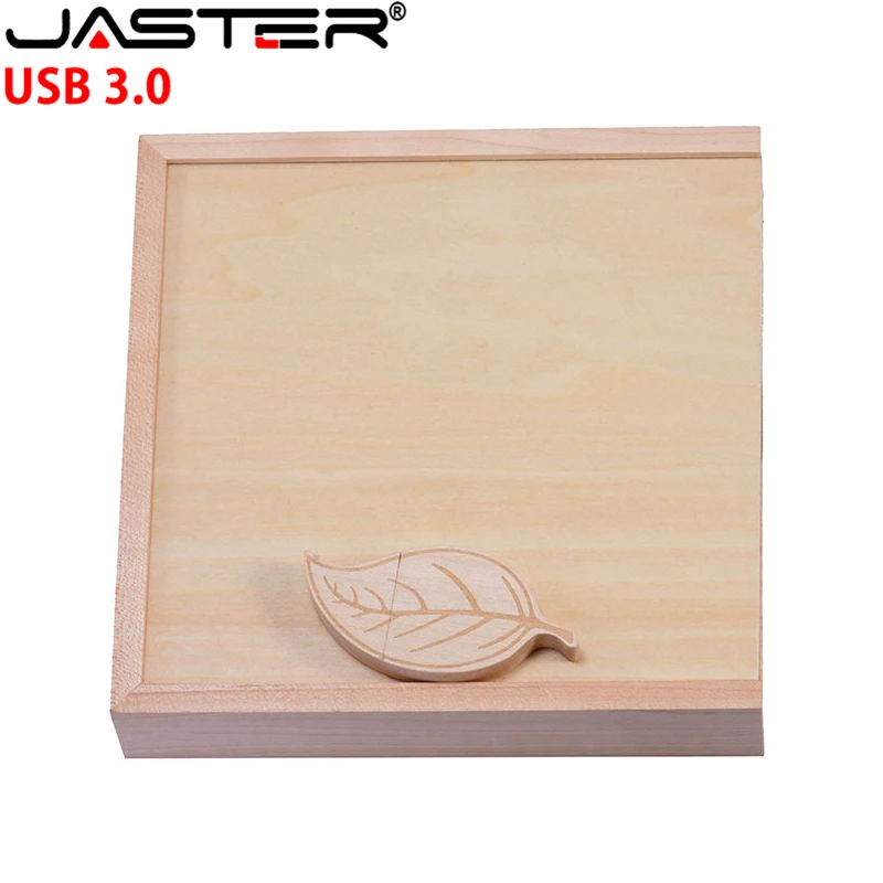 Флэш накопитель JASTER с деревянными листьями USB 3 0 4 ГБ 8 16 32 128 флэш (170*170*35 мм)