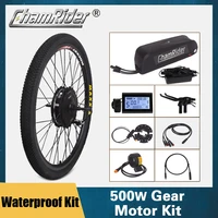 electric bicycle kit 500w motor wheel 48v 20ah hailong battery ebike conversion kit xf19 geared hub motor electric bike kit