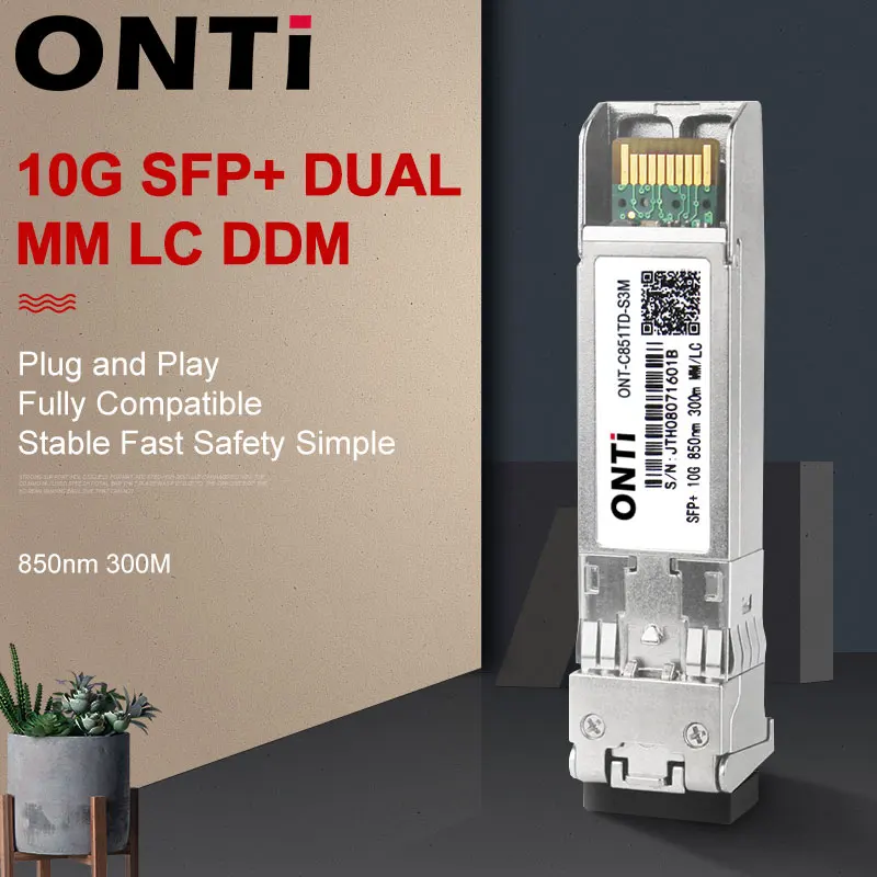 

10Gb SFP+ Module Multimode 300m MM Duplex SFP+ Transceiver LC Optical Connector SFP-10G-SR Compatible with Cisco Mikrotik Switch