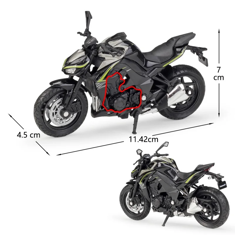 

Модель автомобиля Welly 1:18 Kawasaki Z 1000 R 2017, металлическая литая модель, масштабная модель мотоцикла, комплект для демонстрации, коллекционные по...