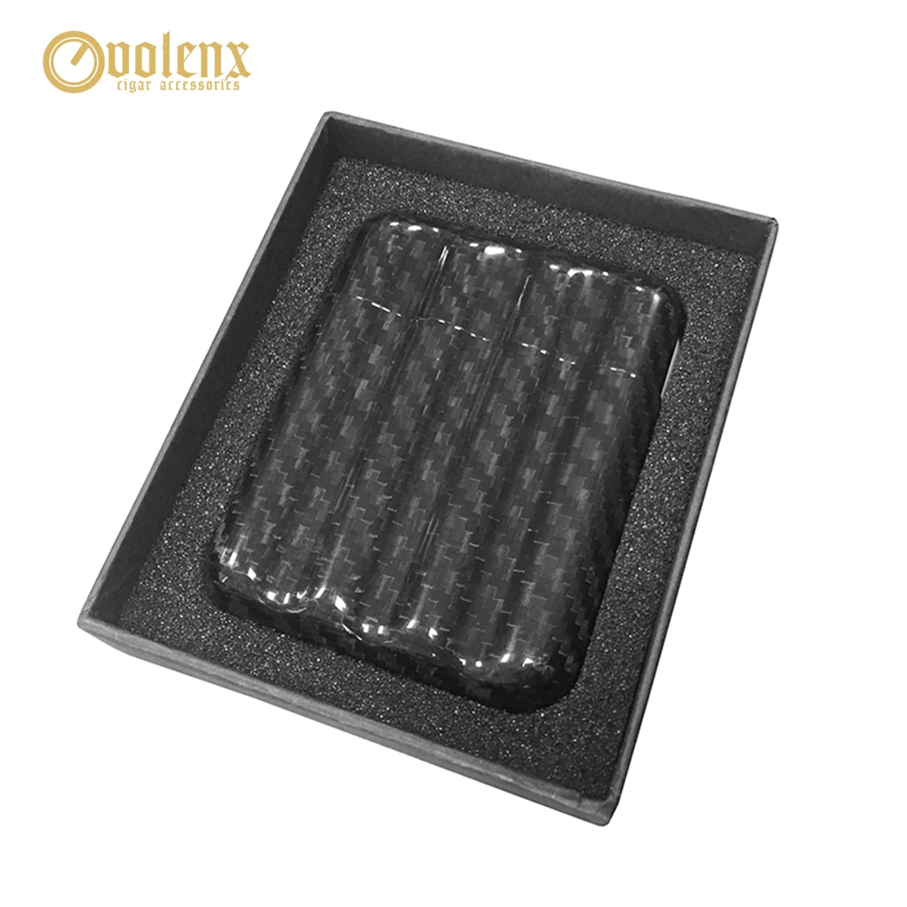 Чехол для сигар VOLENX из черного углеродного волокна вмещает 4 пальца роскошные