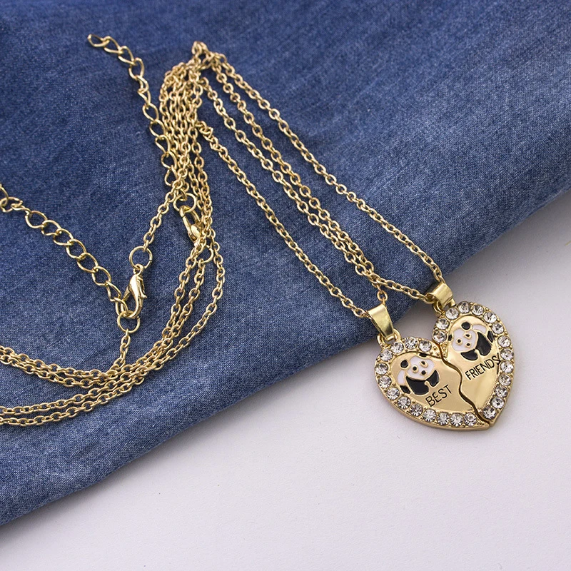 2 шт./компл. животное панда двойная подвеска дружбы ожерелья лучший подарок для