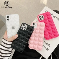 cute 3d love heart phone case for iphone 13 12 11 pro max 7 8 6s plus 11 pro xs max xr x se 2020 candy color cartoon back cover