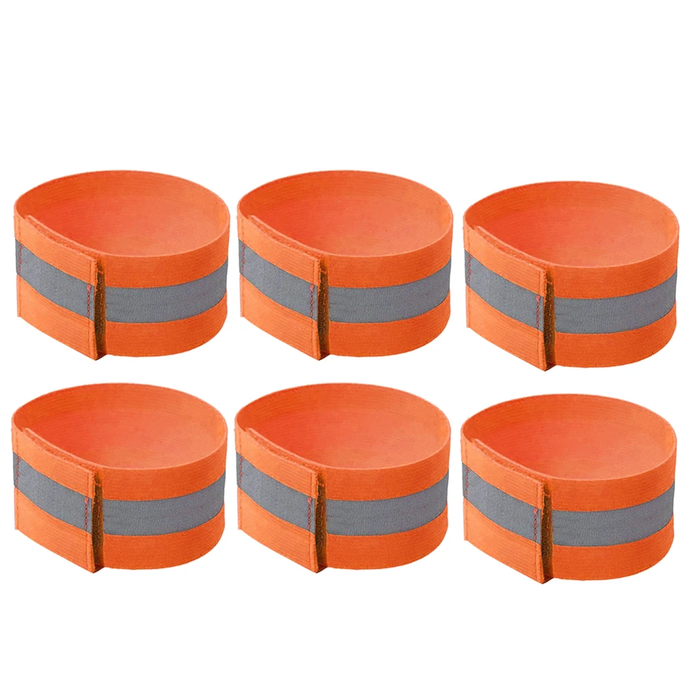 2/4/6Pcs Reflective Bands for Wrist Arm Ankle Leg High Visibility Reflective Running Gear Safety Riding Belt Wrist Leg Straps - Цвет: 6Pcs Orange
