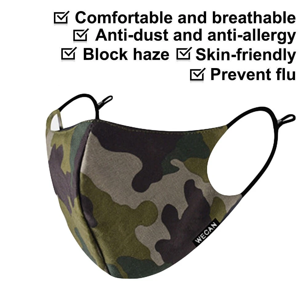 

Reuseable Classic Camouflage Mask For Adult Fashion Print Fabric Mouth Masks Washable Pm 2.5 Protective Dust-Proof Mascarillas