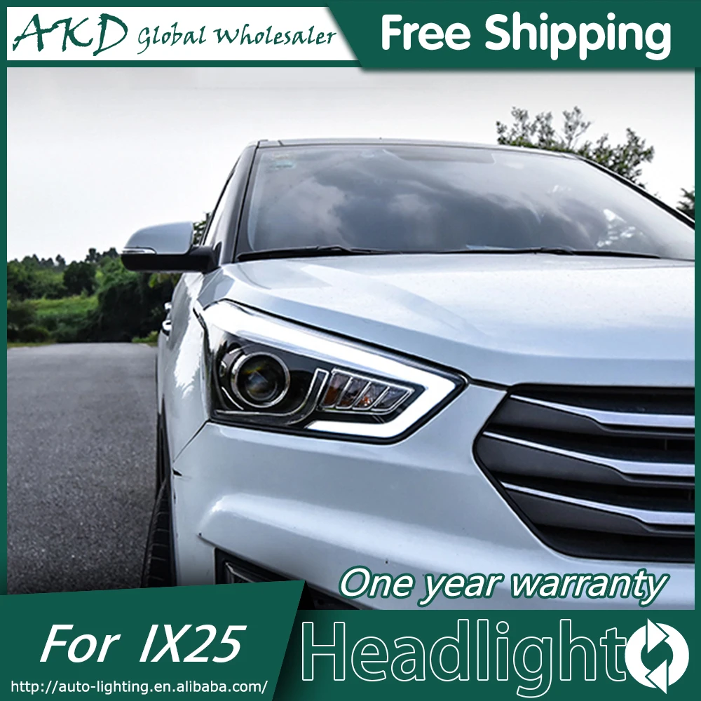 

Car Styling Head Lamp for Hyundai IX25 Headlights 2015 Creta LED Headlight DRL Daytime Running Light Bi-Xenon HID Accessories