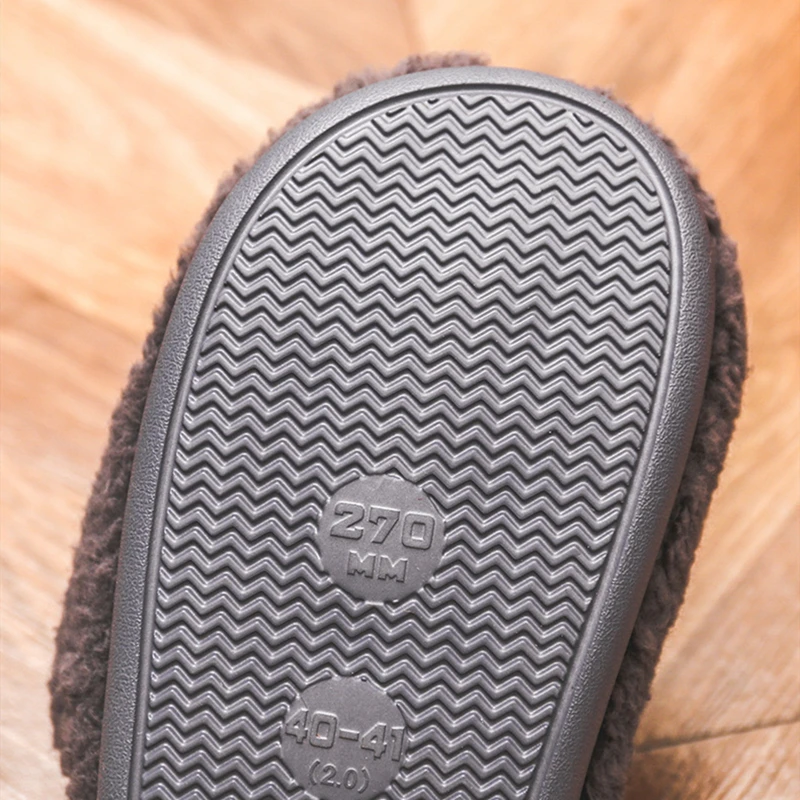 

Winter New PU House Women Fur Slippers Soft Sole Warm Plush Bedroom Flat Couples Shoes Non-slip Indoor Fuzzy Ladies Slipper