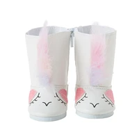 american fit 18 inch girl baby new born doll accessories shoes 43 cm plush cat face boots for baby birthday gift