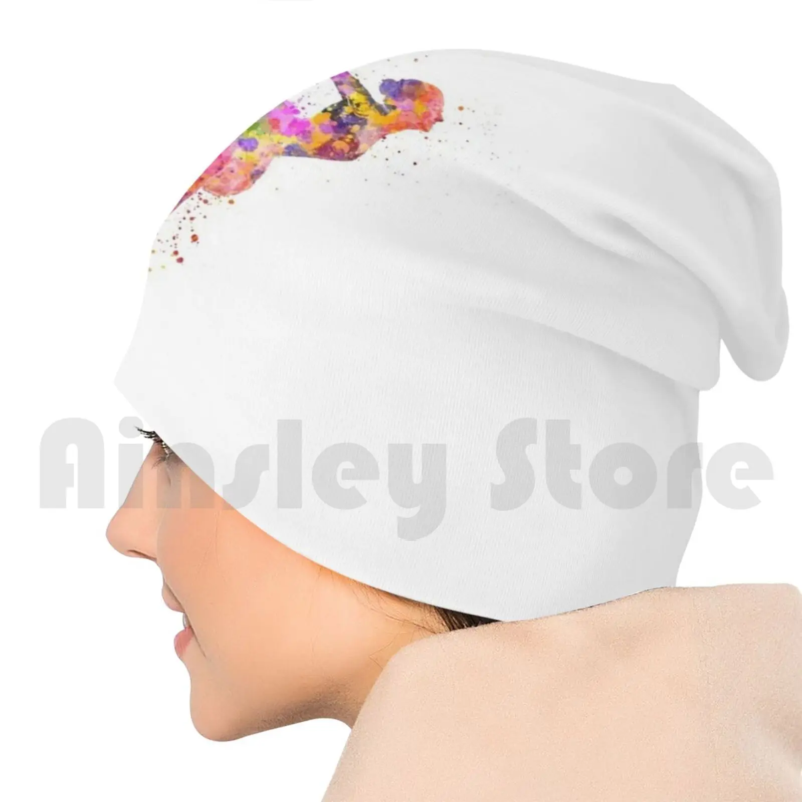 Вязаная шапка для фигурного катания 2 в акварель с брызгами | Аксессуары одежды