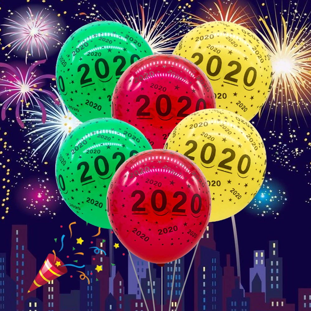 YORIWOO 10 шт 2020 латексные воздушные шары с Новым годом баллоны для дома 2019|Воздушные