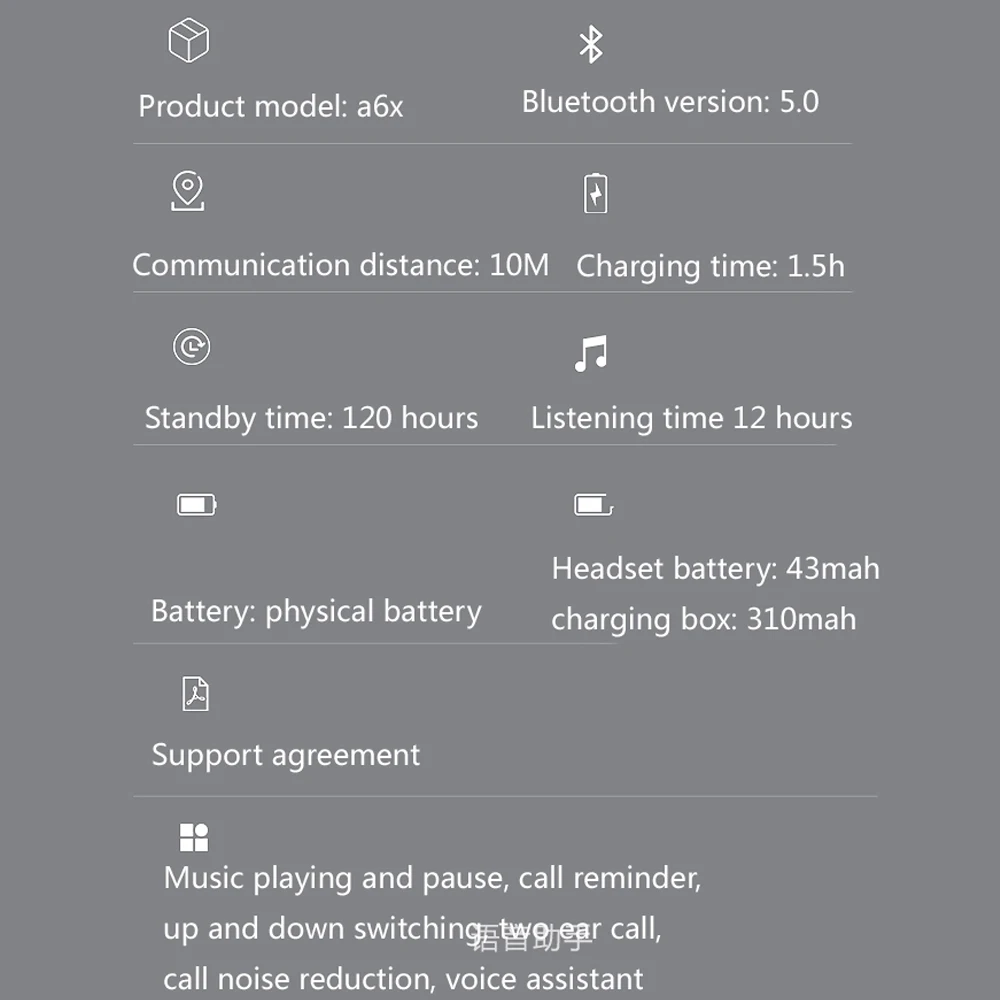 A6X PK GT1 Bluetooth наушники 5,0 TWS HD стерео беспроводные наушники сенсорное управление наушники музыка Спорт гарнитура 310 мАч Внешний аккумулятор