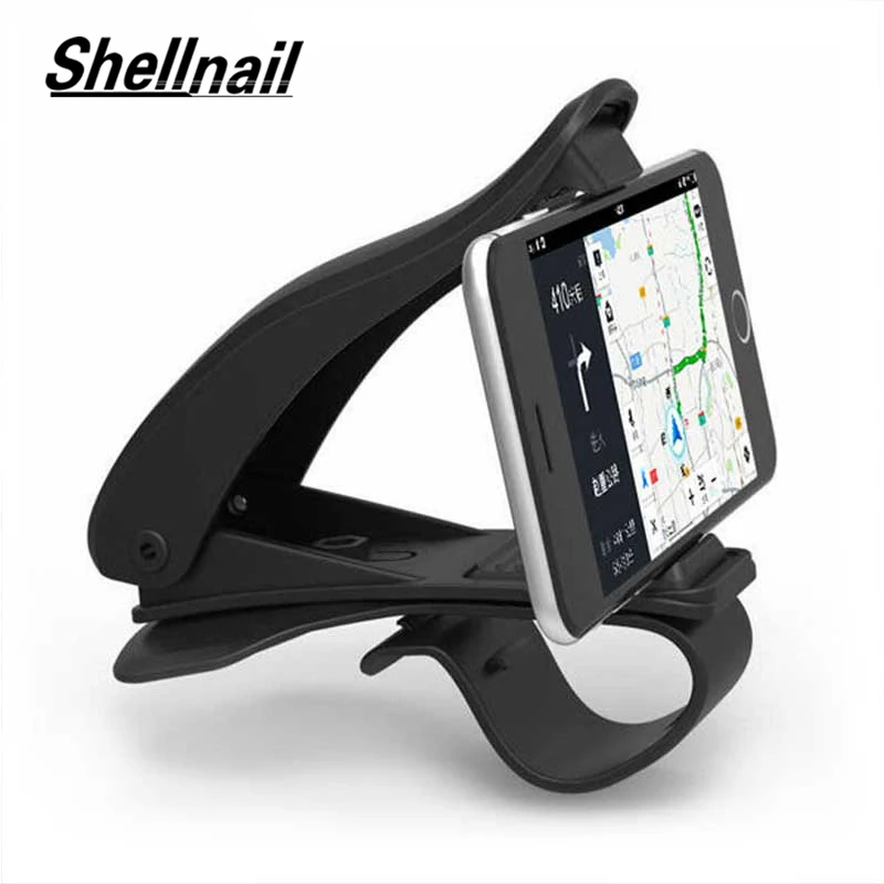 

SHELLNAIL Universal Car Phone Holder Upgrade Alligator Clip Mobile Phone GPS Stand Anti Slip Dashboard Mount Phone Holder in Car