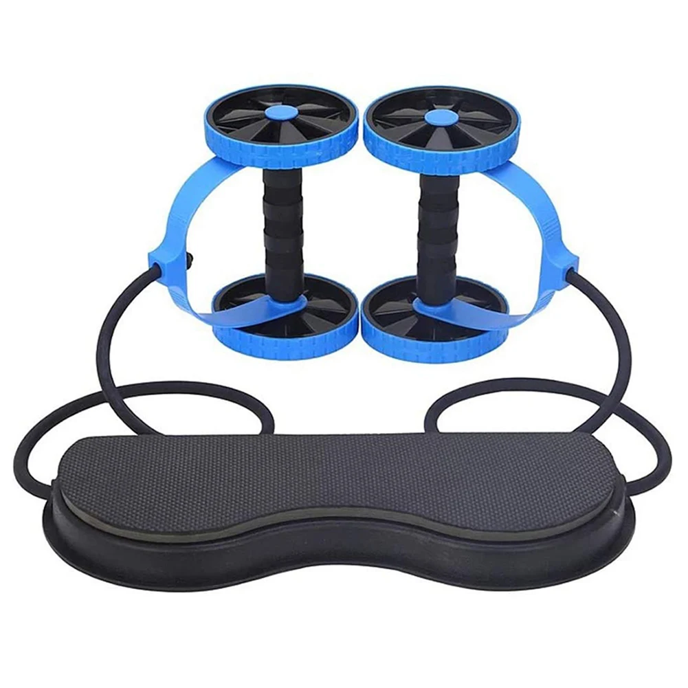 

Abdominal Roller AB Roller Double Wheel Fitness Tension Rope Resistance Bands for Core Strength Exercise