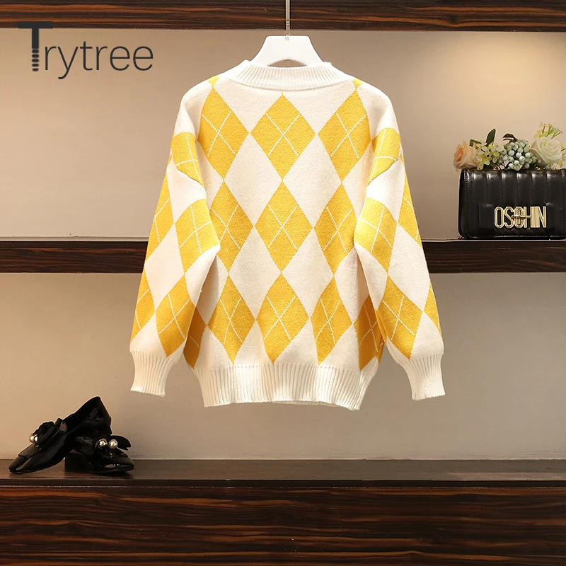 Trytree 2019 осенне-зимний комплект из двух предметов повседневный клетчатый