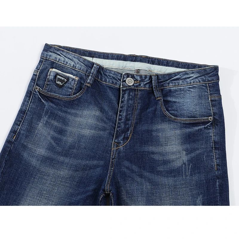 Джинсы KSTUN мужские прямые из хлопка облегающие брюки денима стрейч деловой стиль