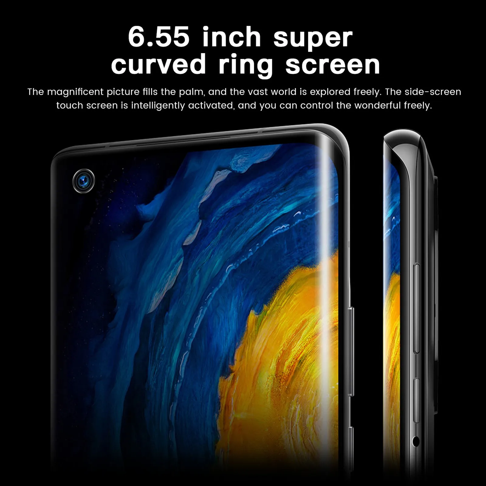 

Smartphone Mate40 6.55 Inch Body craft Intelligent awaken Face unlock Android6 3 + 64G RAM Gradient Back Cover Rear HD camera