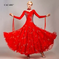 cacare elegant ballroom dance competition dresses tango waltz dress flamenco standard dance dresses d0731 big sheer hem