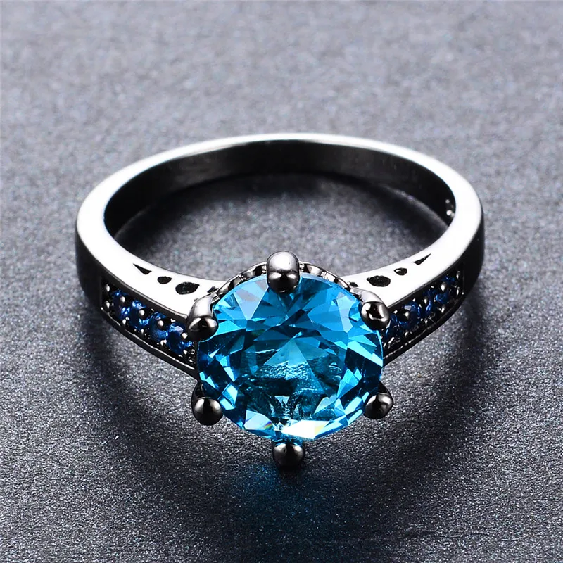 Роскошное женское кольцо со светло голубым камнем большие круглые обручальные