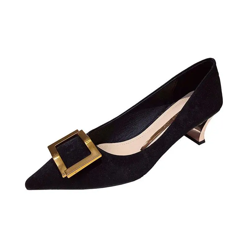 

2021 Block Heels For Women Pumps Slip On Pointe Shoes All-Match Lace-Up Sandals Ladies Latest Chunky Slip-On Pointed Casual Slim