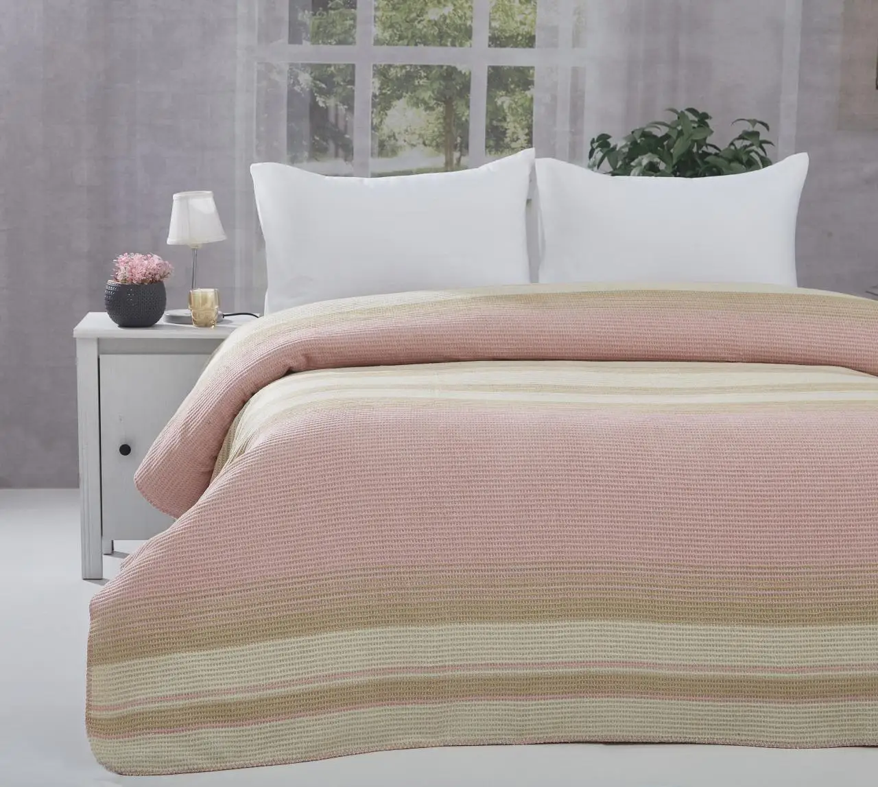 Всесезонное одеяло розового цвета с двойной индивидуальностью | Дом и сад