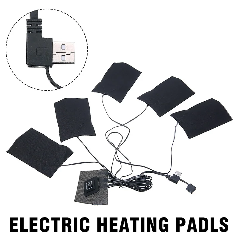 

1-to-5 Jacket Vest USB Heating Pad Winter Clothes Electric Thermal Piece For Heated Jacket Clothing Vests 3 Gears 5V/2A