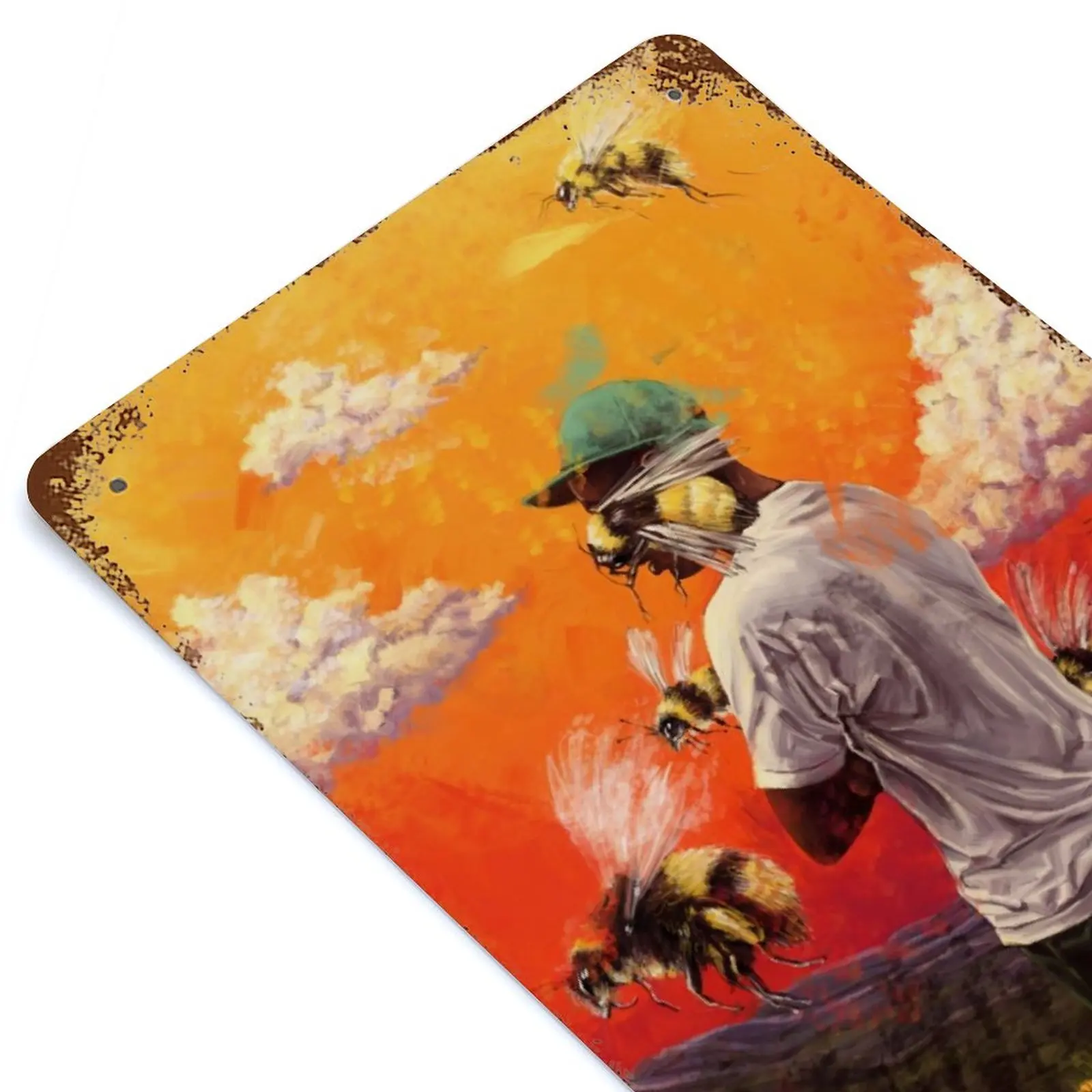 

Flower Boy Printed Retro Metal Poster Decor Home Wall Decoration Tin Sign Plaque