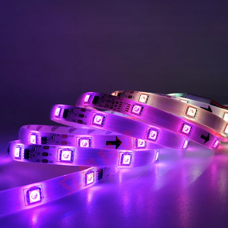 SMD 5050 RGB Светодиодная лента WS2811 12 В адаптер 5 м 10 Dream Color Bluetooth APP Smart Remote полноцветная