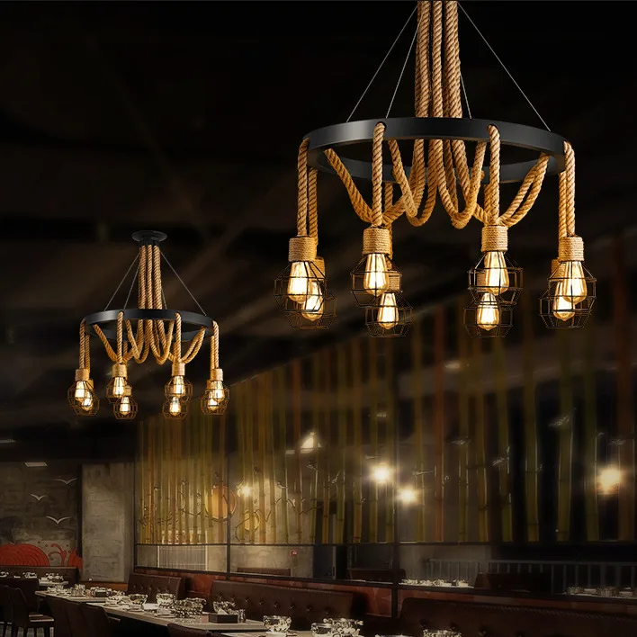 27 античный E пеньковая веревка промышленный современный подвесной светильник ing
