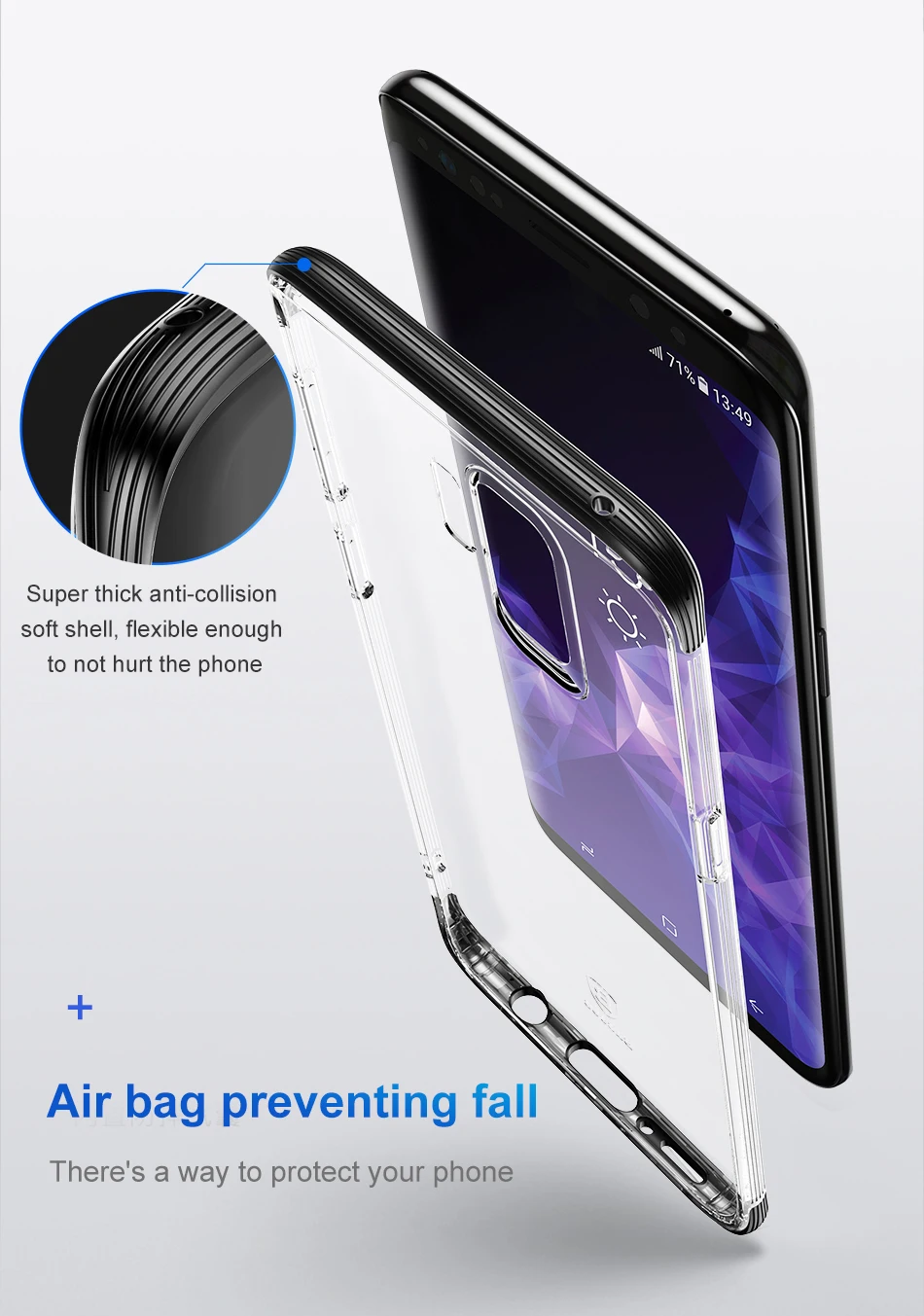 Чехол Baseus для samsung Galaxy S9 Plus, ультра тонкий прозрачный мягкий силиконовый чехол из ТПУ для samsung S9 S9Plus, чехлы