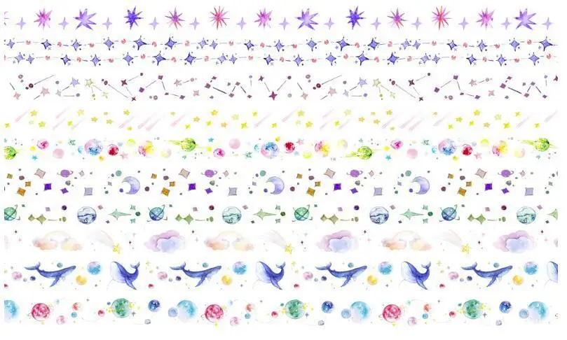 Цветные точки васи маскировки Двухсторонняя клейкая лента для сенсорного экрана декоративная бумажная лента Набор DIY украшения офисные канцелярские принадлежности альбом для вырезок 10 шт./пакет