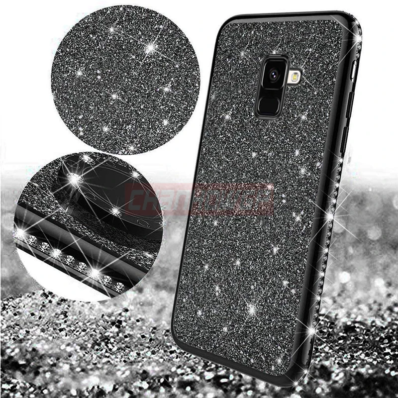 Силиконовый чехол со стразами для Samsung Galaxy A6 A90 J4/J6 S8 S10 Plus|Бамперы| |