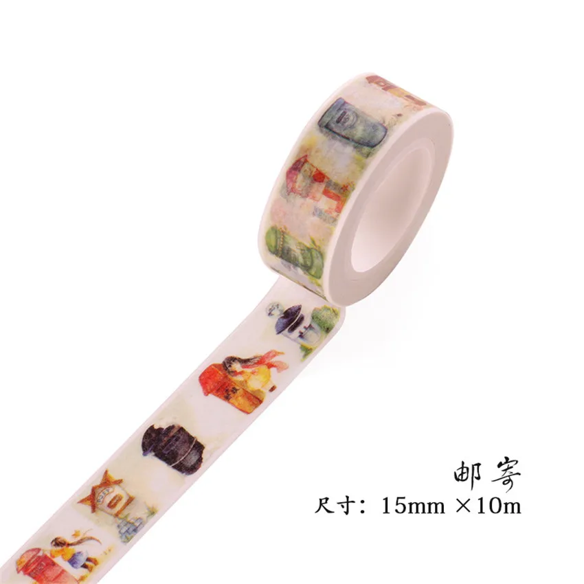 

15MMX10M colourful washi tapes color Dividing Stickers border masking adhesive paper washi tape DIY Scrapbooking Hand account