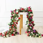 Искусственные розы 250 см, Рождественская гирлянда для свадьбы, украшение для дома и комнаты, демисезонная садовая Арка сделай сам, искусственные растения, лоза