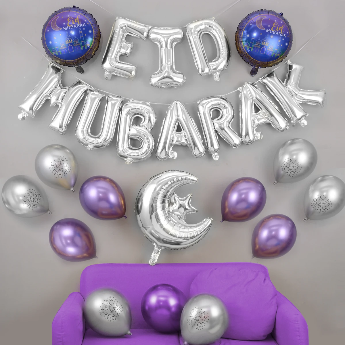 

27pcs Eid Mubarak Balloons Anniversaire Party Decoration Latex Balloon Globo Aid Mubarak Home Decoration Helium Balloon