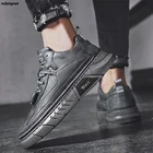 Мужская обувь с высоким верхом на осень и зиму, Мужская обувь в британском стиле для бега и спорта, Маленькая кожаная обувь, мужские ботинки для инструментов