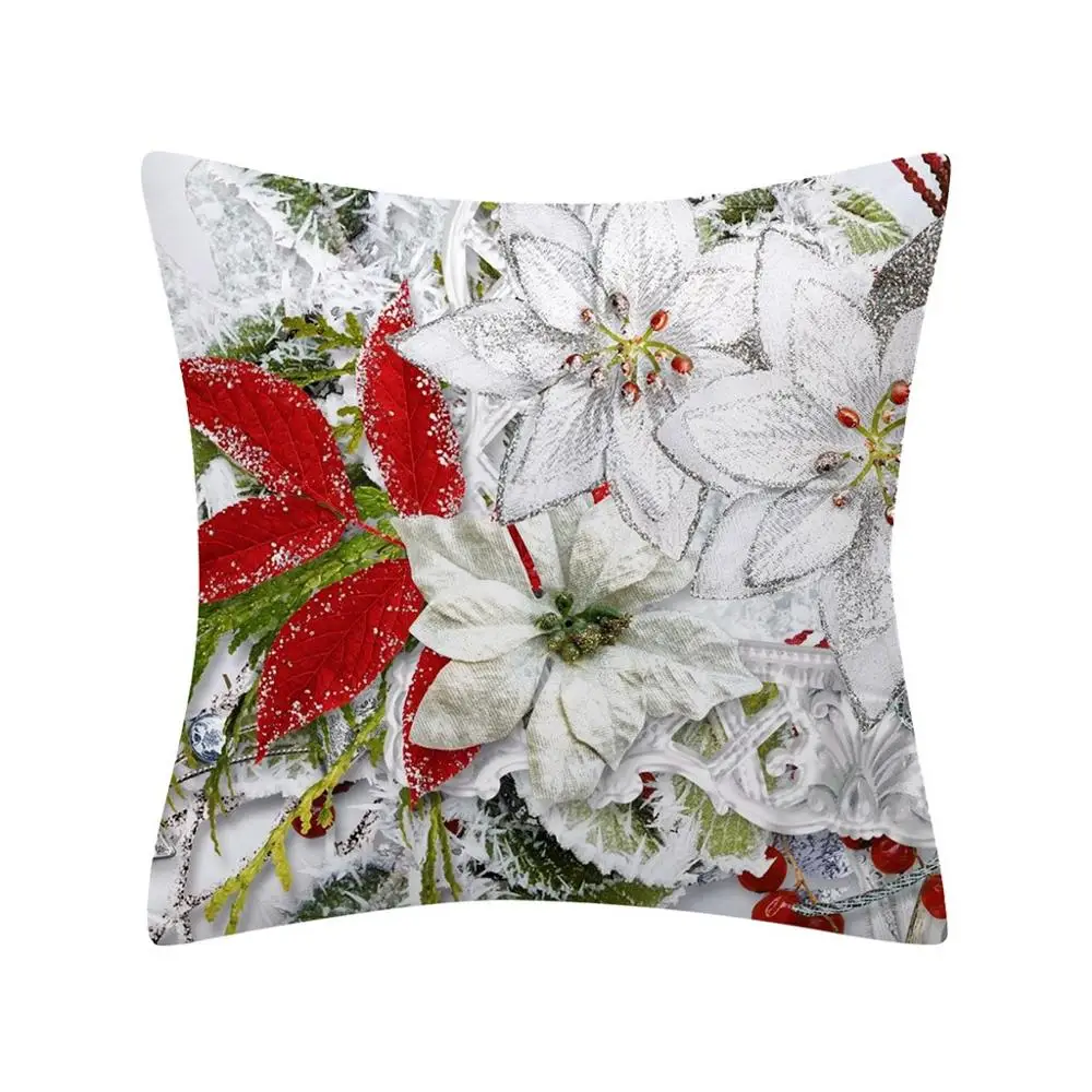 Белый Рождественский персик наволочка 45X45 см Рождественская флэш-полиэстер