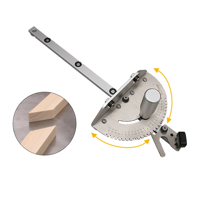 

Angle Miter Gauge Tenon Fence T Track Push Ruler Guide Router/Saw Table 450mm Mortise Tenon and Chute Stopper Woodworking Tools