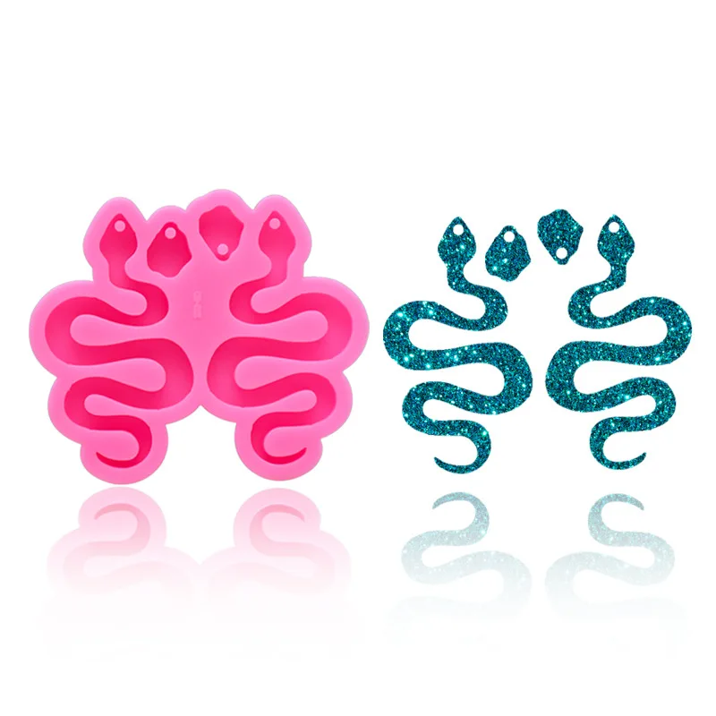 

Diy Snake Earrings Crystal Epoxy Silicone Mold Handmade Resin Keychain Earring Mold