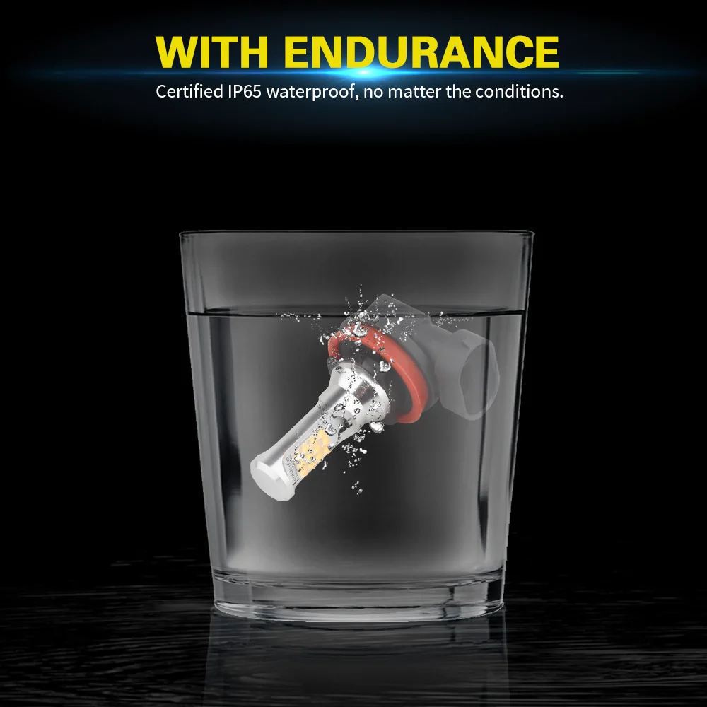 Светодиодные Автомобильные противотуманные лампы AILEO CANBUS H11 H8 6000K H9 H16 авто ДХО без