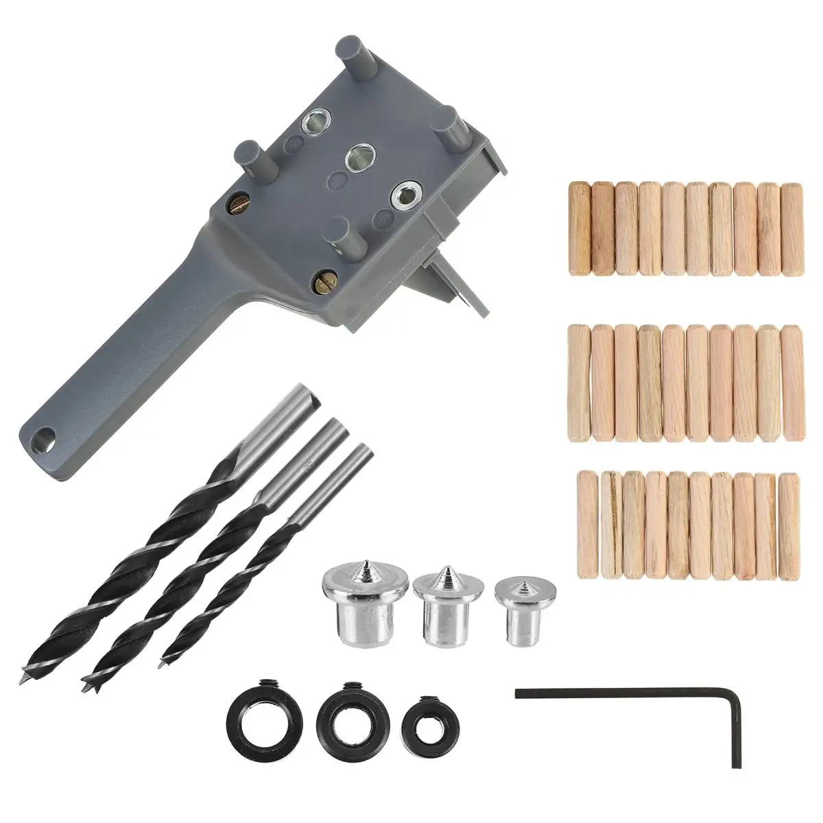

Woodworking Doweling Jig ABS Plastic Handheld Pocket Hole Jig System 6/8/10mm Drill Bit Hole Puncher For Carpentry Dowel Joints