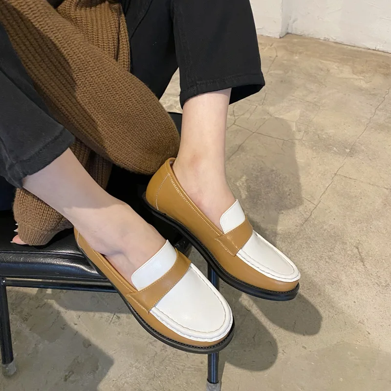 

Woman Shoes 2021 New Spring Autumn Square Heels Platform Black Brown White Dress Party Casual Shoes Woman Pumps Big Size 34-40