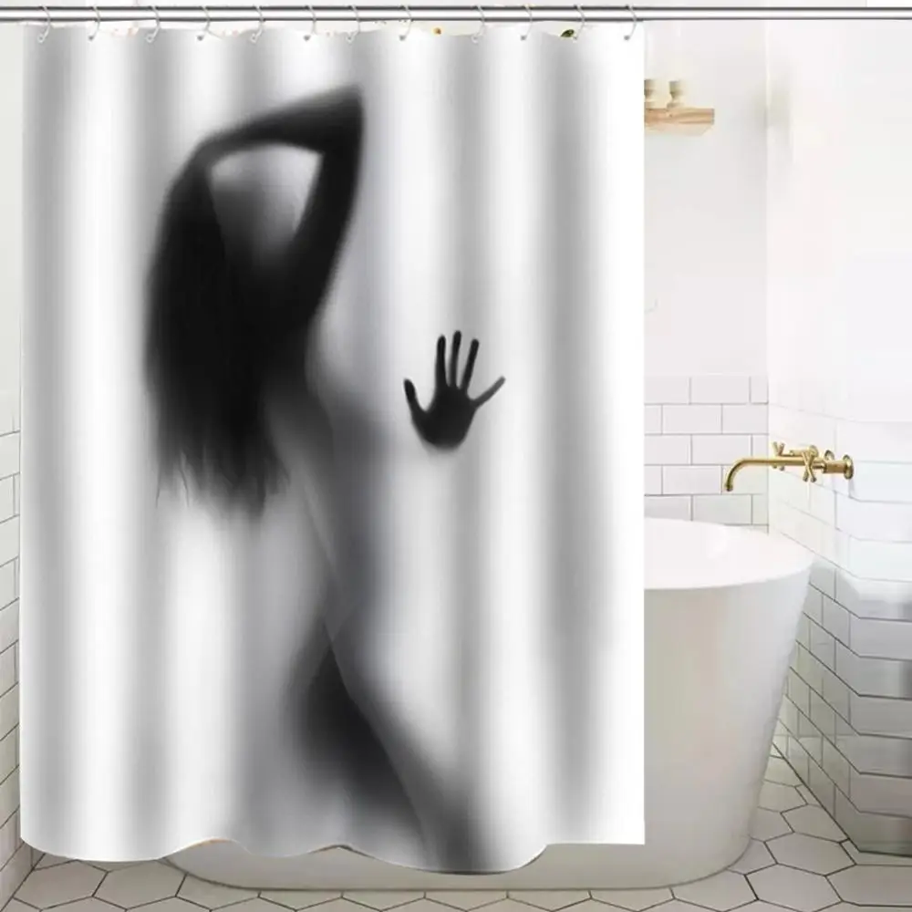 

Водонепроницаемая занавеска для душа в ванную комнату, 3D занавеска для душа с тенями, с крючками, портретная шторка для ванны для привлекате...