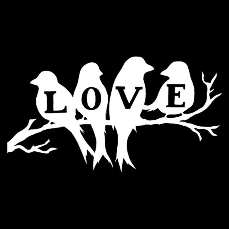 

18.7cm*10.1cm Birds Love Branch Tree Fashion window-styling window Sticker Vinyl