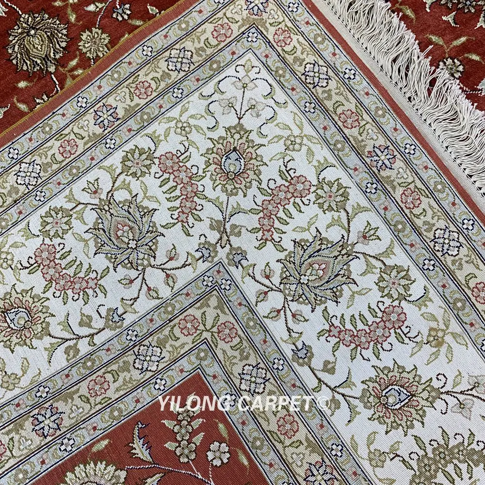 Yilong 6 'x 9' красный Шелковый Ковер hereke персидский шелковый ковер ручной работы