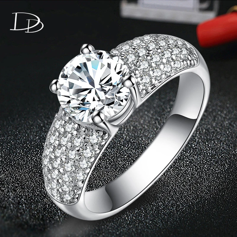 DODO кольца &quotпод серебро&quot для женщин AAA кубический циркон Свадебные ювелирные
