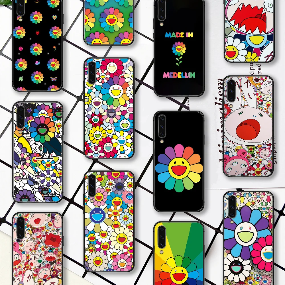 

Fashion Colorful Sun Flower Phone Case For Samsung Galaxy A 3 5 7 8 10 20 20E 21S 30 30S 40 50 51 70 71 black Back Silicone