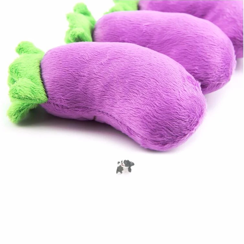 Новый Баклажан Форма плюшевые собаки скрипучий игрушки забавная модель из