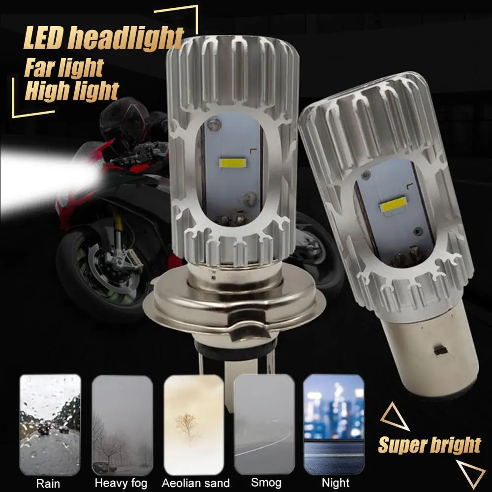 Светодиодные лампы H4 BA20D для мотоциклетных фар супер яркие CSP 1860SMD 2500 мл 6000 К белые