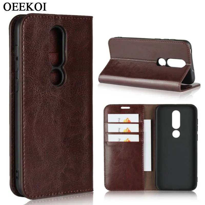 

Чехол-книжка OEEKOI Crazy Horse из натуральной кожи для Nokia 7,2/4,2/3,2/2,2/2,1/5,1/3,1/X6/7 Plus